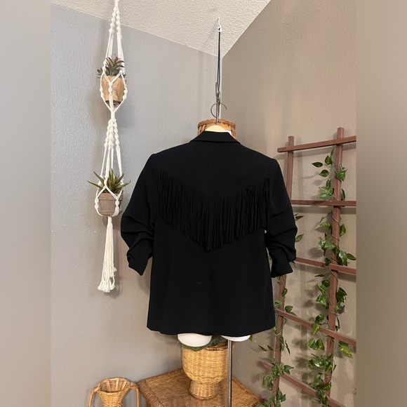 ▪️Cinq à Sept Black Dani Fringe Blazer Jacket - Picture 14 of 14